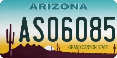 AZ license plate ASO6085