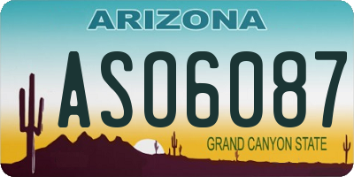 AZ license plate ASO6087