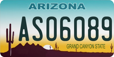 AZ license plate ASO6089