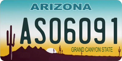 AZ license plate ASO6091
