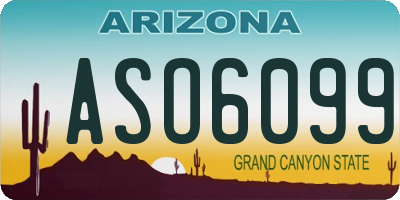 AZ license plate ASO6099