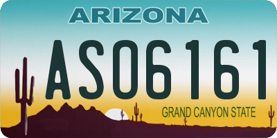 AZ license plate ASO6161
