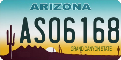 AZ license plate ASO6168