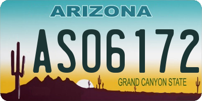 AZ license plate ASO6172