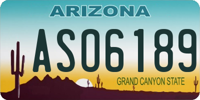 AZ license plate ASO6189