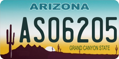 AZ license plate ASO6205