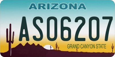AZ license plate ASO6207