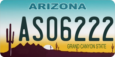 AZ license plate ASO6222