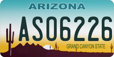 AZ license plate ASO6226