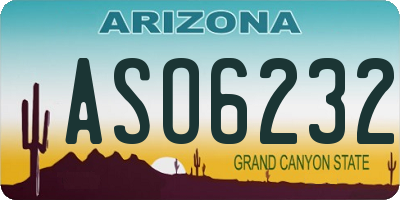 AZ license plate ASO6232