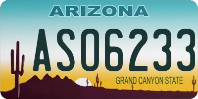 AZ license plate ASO6233