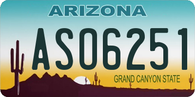 AZ license plate ASO6251