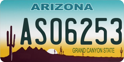 AZ license plate ASO6253