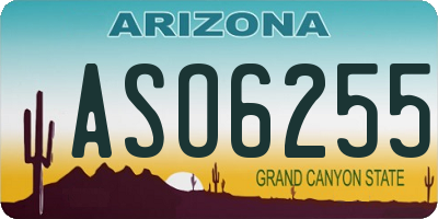 AZ license plate ASO6255