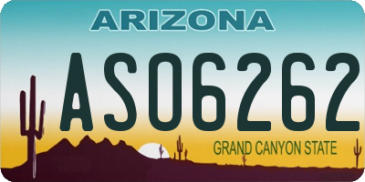 AZ license plate ASO6262