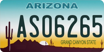 AZ license plate ASO6265