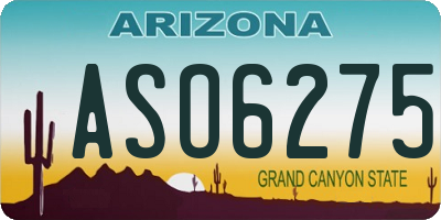 AZ license plate ASO6275