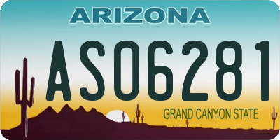 AZ license plate ASO6281