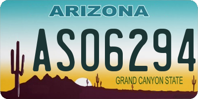 AZ license plate ASO6294