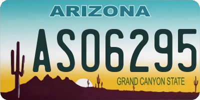 AZ license plate ASO6295