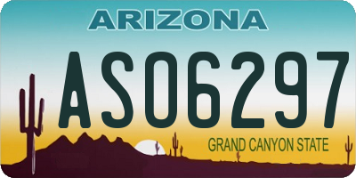 AZ license plate ASO6297