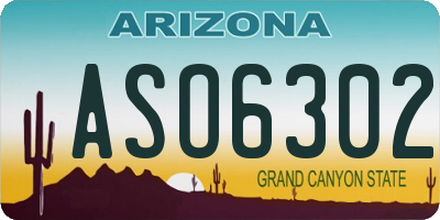AZ license plate ASO6302