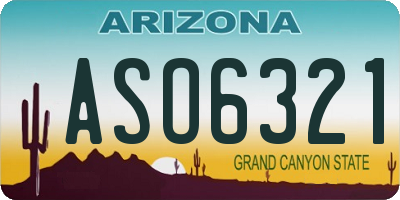 AZ license plate ASO6321