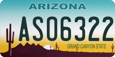 AZ license plate ASO6322