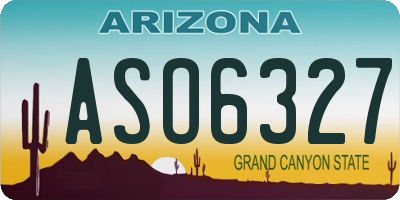 AZ license plate ASO6327