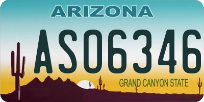 AZ license plate ASO6346