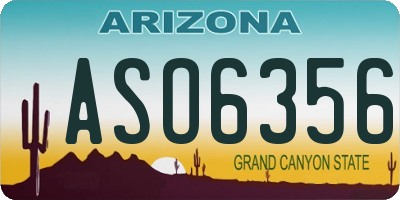 AZ license plate ASO6356