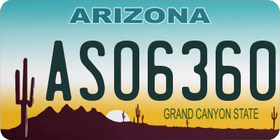 AZ license plate ASO6360