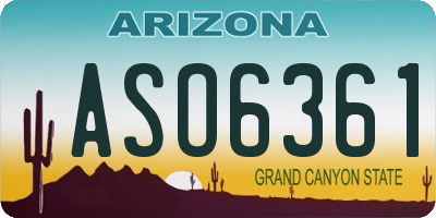 AZ license plate ASO6361