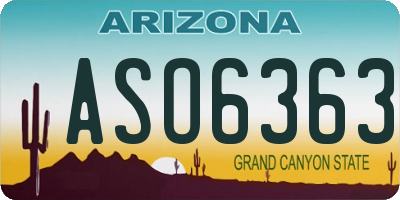 AZ license plate ASO6363