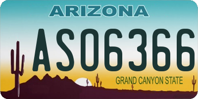 AZ license plate ASO6366