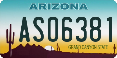AZ license plate ASO6381