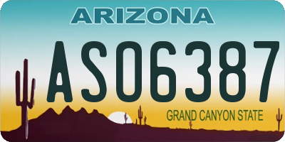 AZ license plate ASO6387