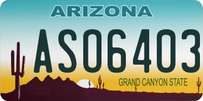 AZ license plate ASO6403