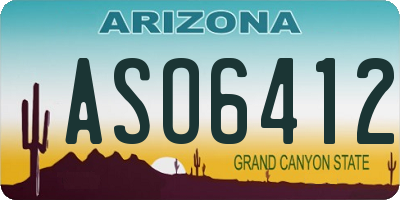 AZ license plate ASO6412