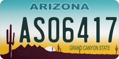 AZ license plate ASO6417