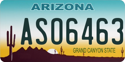 AZ license plate ASO6463