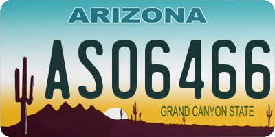 AZ license plate ASO6466