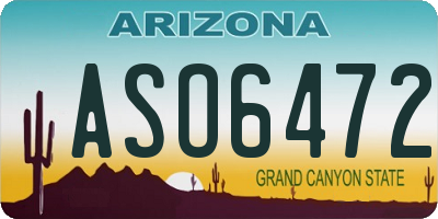 AZ license plate ASO6472