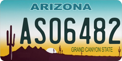 AZ license plate ASO6482