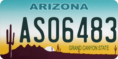 AZ license plate ASO6483