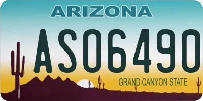 AZ license plate ASO6490