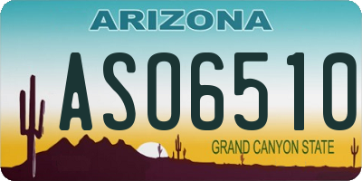 AZ license plate ASO6510