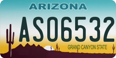 AZ license plate ASO6532