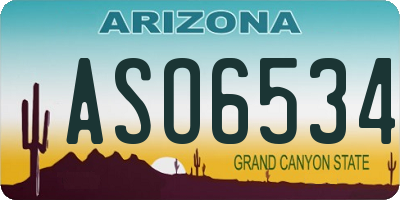 AZ license plate ASO6534