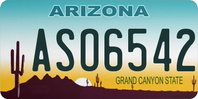 AZ license plate ASO6542